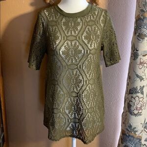 Banana Republic Crochet Lace Short Sleeve Blouse Size Small
